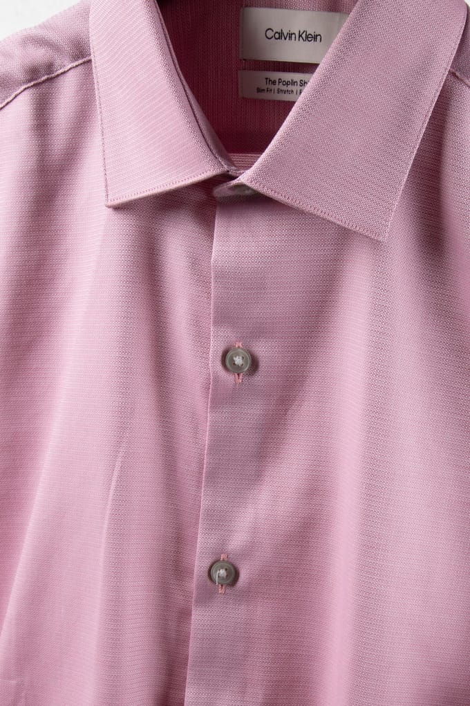 Calvin Klein Slim Essential Poplin St Brick Red Größe: 44 | Business hemden Outlet | Herren | Rot