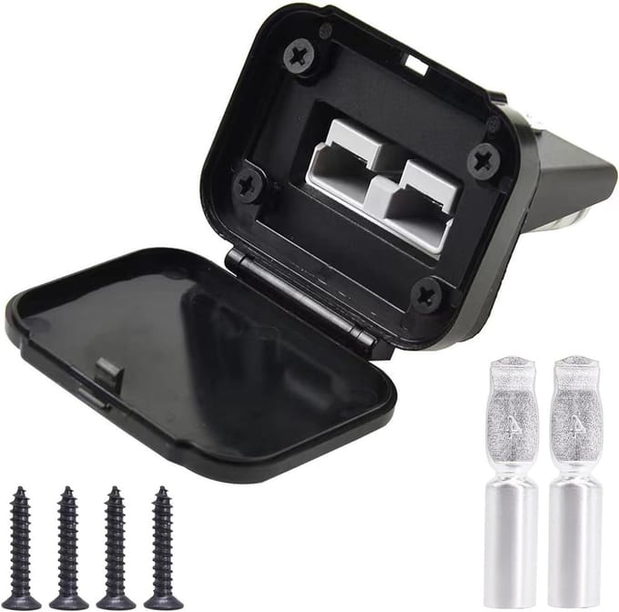 Stroomstekker 120 A Anderson voor auto, camper, caravan, motorfiets en boot - Zwart