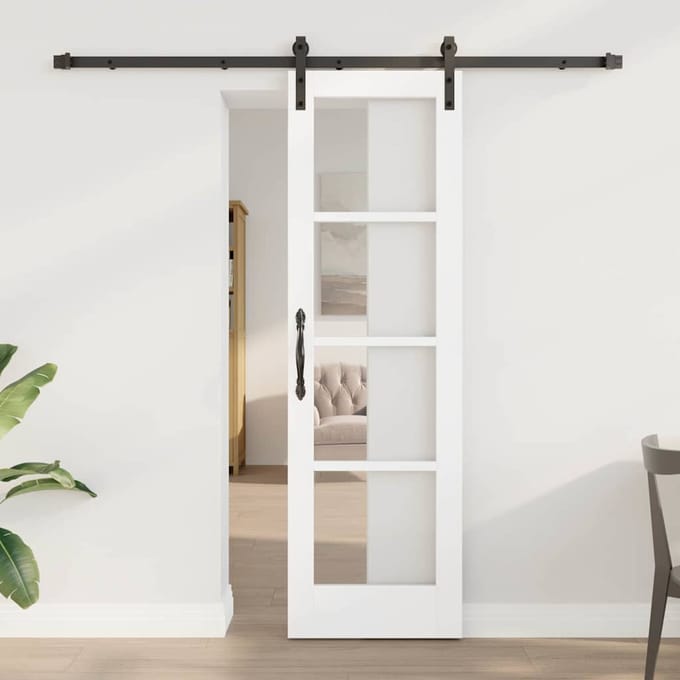 vidaXL - Schuifdeur - ORKDAL - Wit - en - Zwart - 61 - x - 198,5 - cm