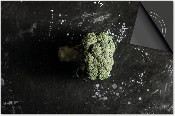 Inductie beschermer 71x52 - afdekplaat inductie mat - Dietrix Kookplaat beschermer - DELUXE - Groente en Fruit - Broccoli