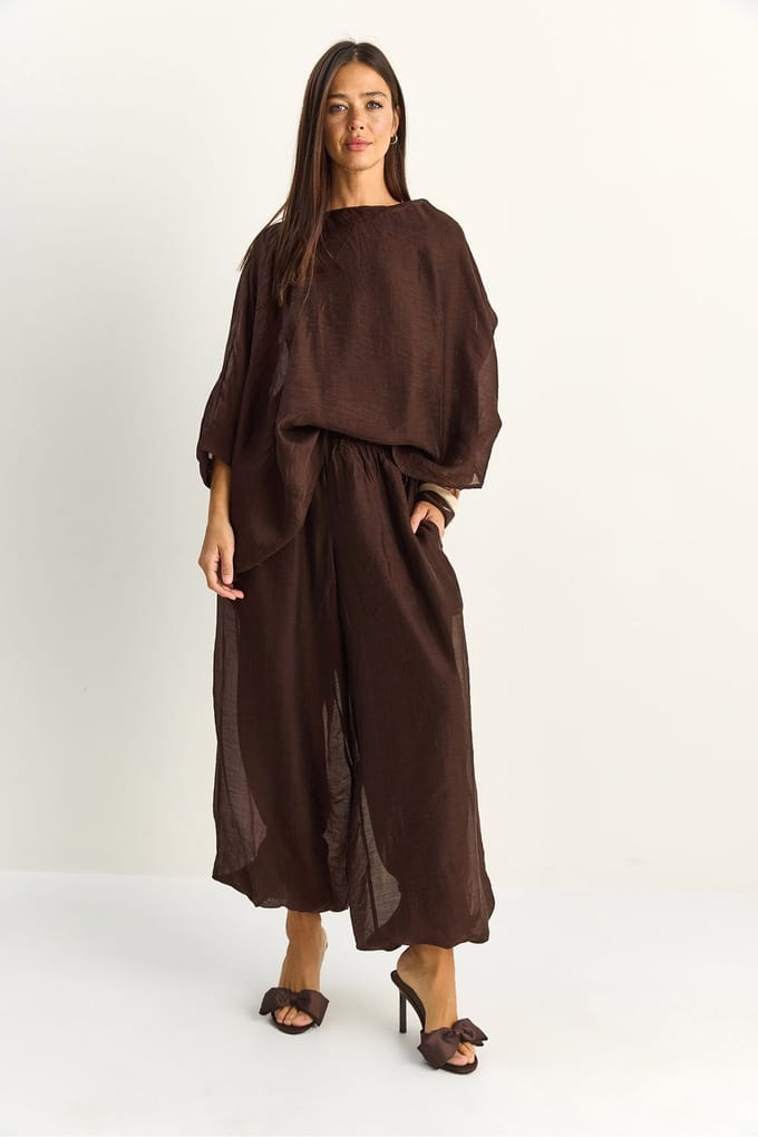 Hoge Taille Wijde Pijpen Twee-Delige Set