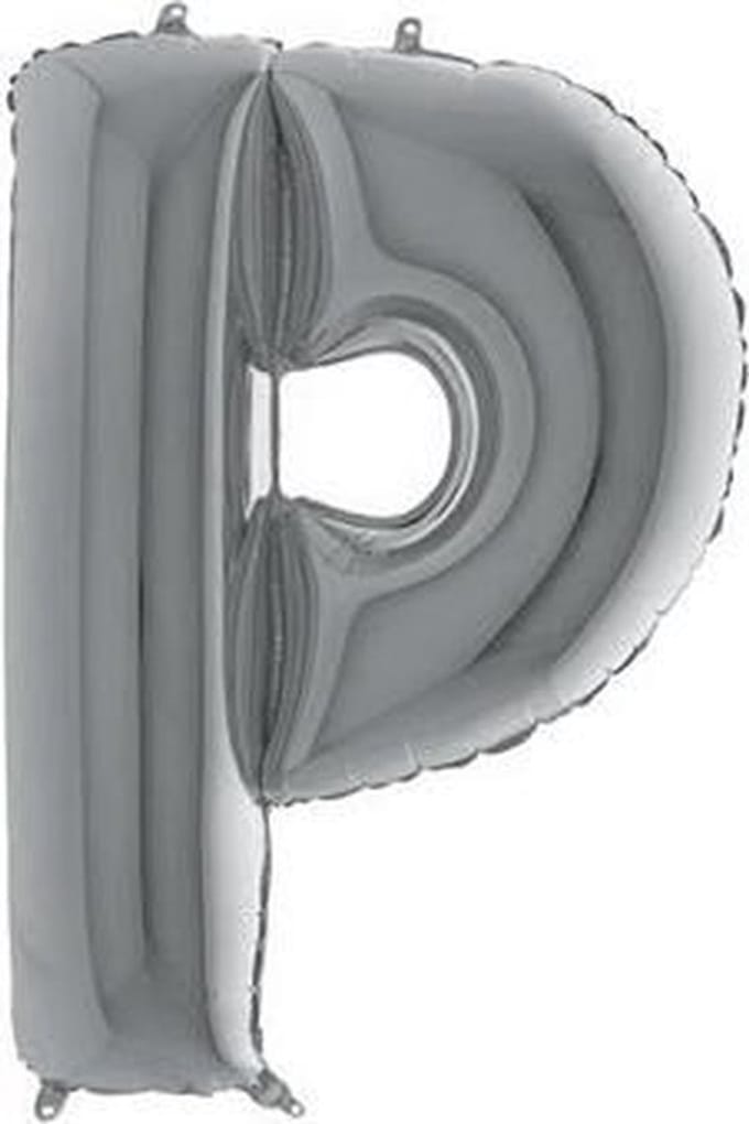 Folieballon letter P zilver (100cm)