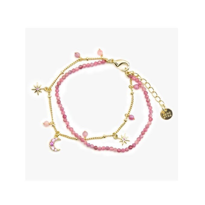 Luxenter Armband met Roze Kristal 18k goud afwerking - Ethal