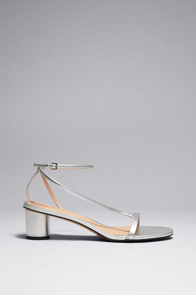 & Other Stories Sanda Block Heel Sandalette Silver Taglia: 36 | Infradito Outlet | Donna | Grigio