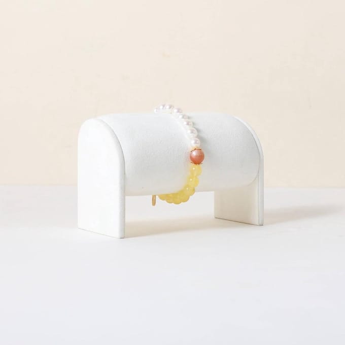 Armband Organizer - Sieradenhouder Display - Sieraden Presenteren - Zacht Fluweel - 8.5 x 5 x 7 cm - Wit