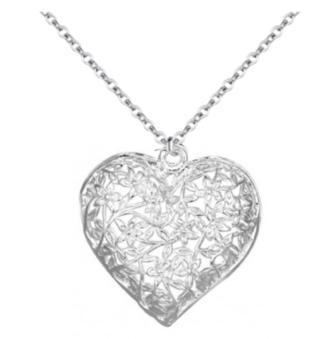 Zilver- Hart -ketting- filigraan - Charme Bijoux