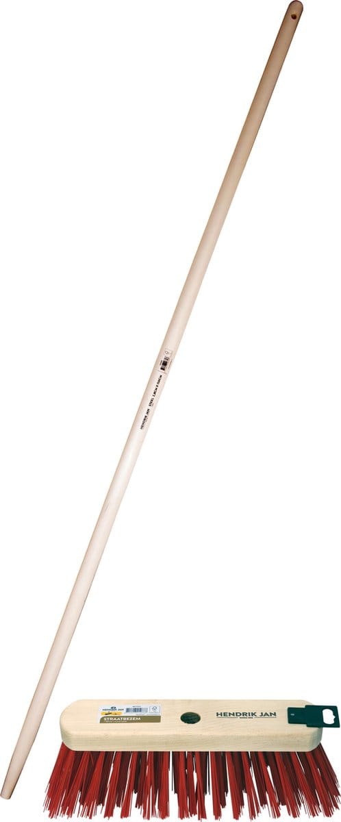 Hendrik Jan straatbezem kunstvezel 29 cm + steel 150 cm