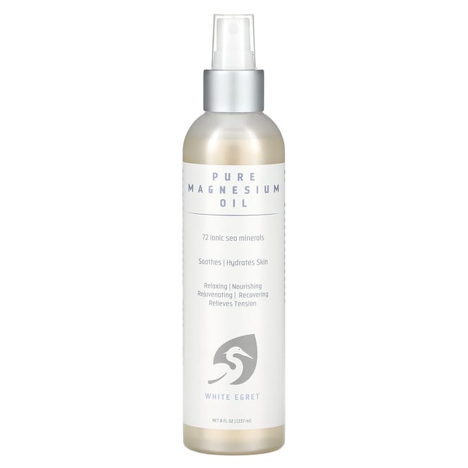 White Egret Personal Care, Pure Magnesium Oil, 8 fl oz (237 ml) white