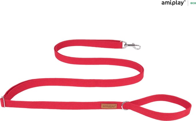 Amiplay Leiband verstelbaar Easy Fix Cotton rood maat-L / 160-300x2,5cm