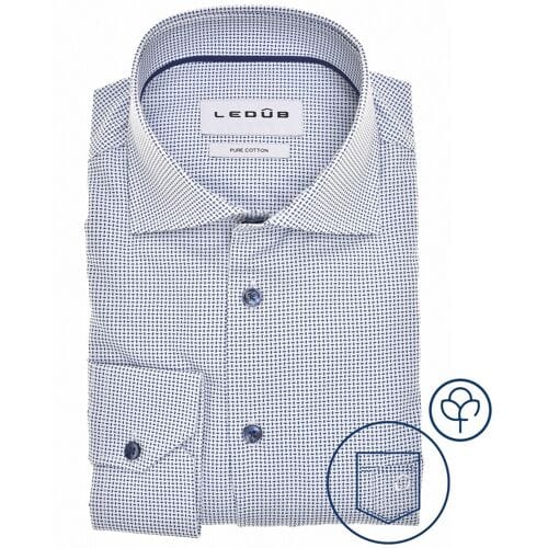 Ledûb Overhemd Refined Micro Pattern Blauw / male