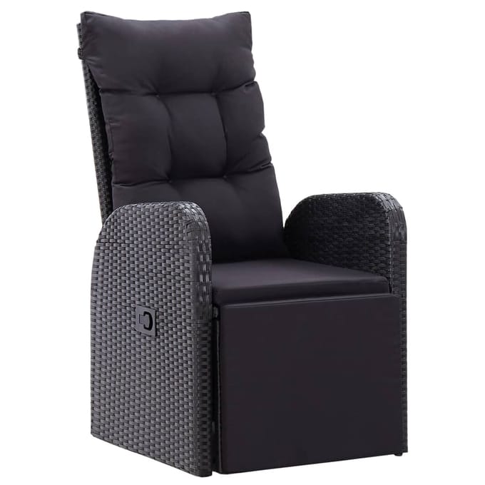 vidaXL - 9-delige - Tuinset - poly - rattan - zwart