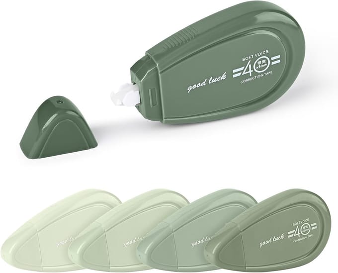 Correctietape Set - Schrijfhulpmiddel - Fouten Herstellen - Direct Droog - 5 x 10 Meter - Groen