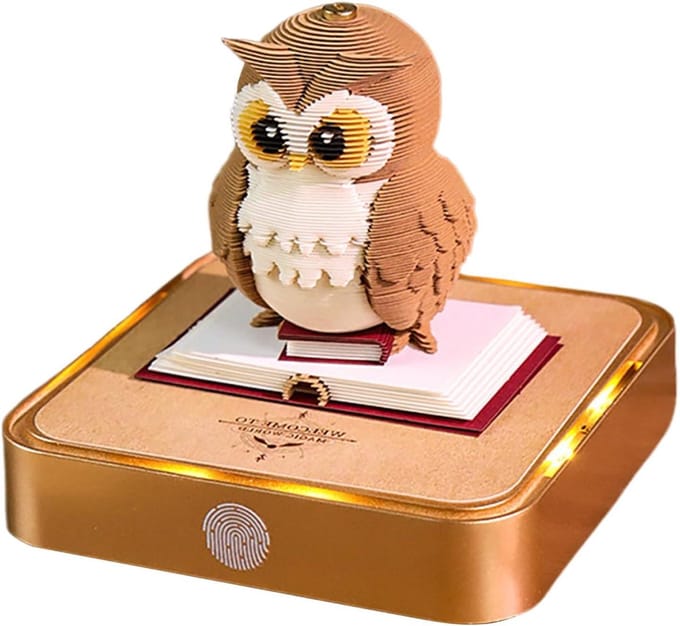 3D Memo Pad - Uil Sculptuur - Bureau Decoratie - Afscheurbare Pagina's - 98 x 98 cm - Niet gespecificeerd