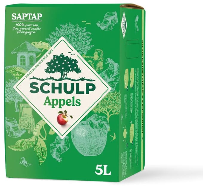 Schulp Appelsap saptap 5 liter (eigen label)