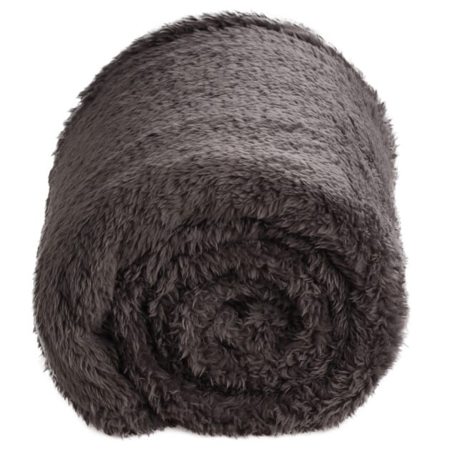 DoubleDry Teddy fleece deken ultrazacht 130x170 antraciet