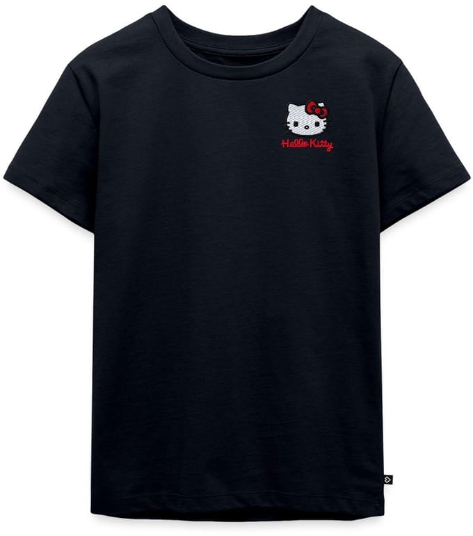 Hello Kitty Geborduurd Portret Premium T Shirt Kinderen