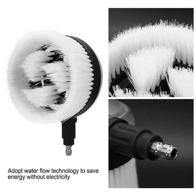 Brosse de lavage rotative 360 degrés en forme d'éventail pour pistolet à eau haute pression Connecteur rapide 14 gray
