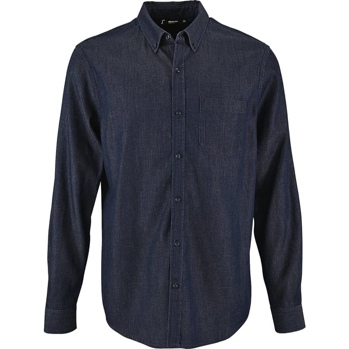 SOLS Heren Barry Denim Shirt met lange mouwen (Denim Brut)