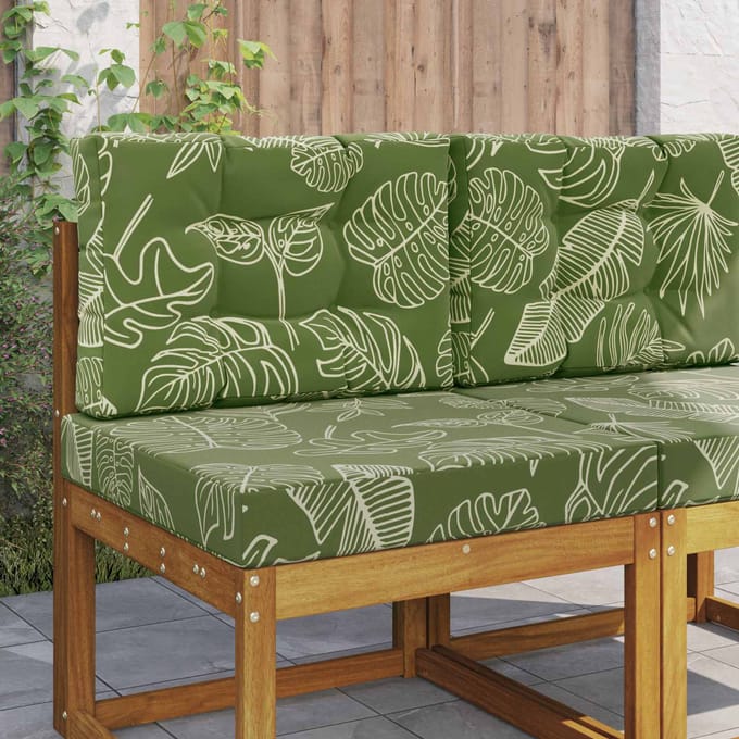vidaXL Buiten bankkussen Polyester Bladontwerp 60 x 60 cm Bladontwerp