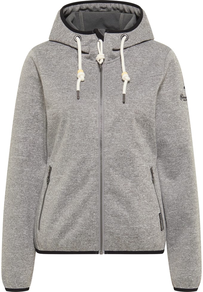 Schmuddelwedda Gebreid fleece functioneel jack fraully Dames grijs melange