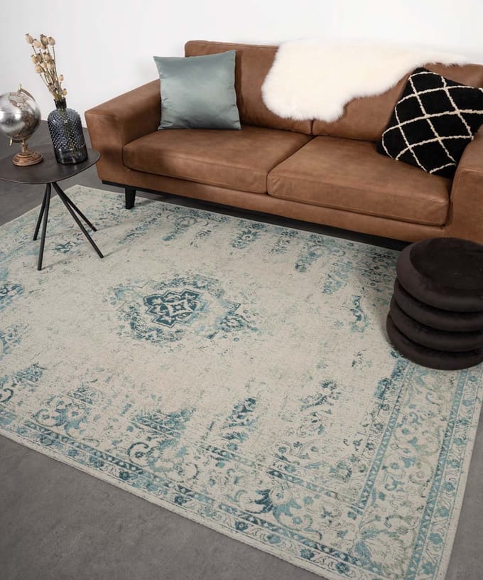Vintage vloerkleed - Nomad grijs/blauw 70x140