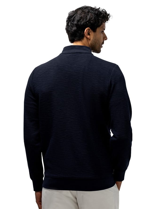 Vest donkerblauw State of Art regular fit gemêleerd