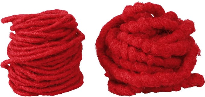 Wolkoord Rood Viltkoord Wick Draad Fleece L7m Set 2Pcs