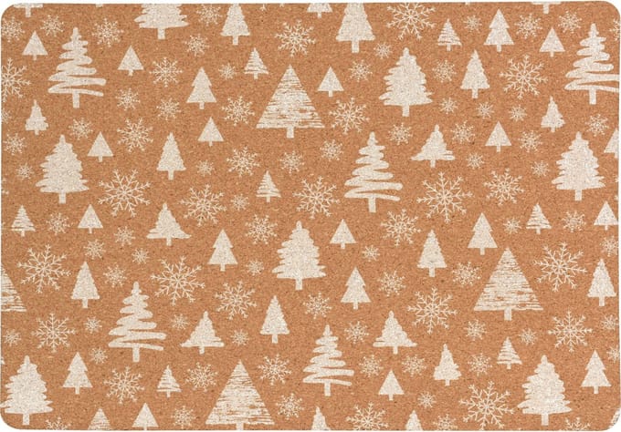 Kurken placemat, feestelijk patroon, 40 x 30 cm