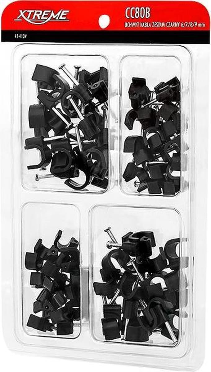 Spijkerclip assortiment - 80 stuks - Zwart - CC80B