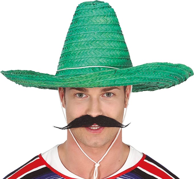Fiesta Guirca Mexicaanse Sombrero - hoed voor heren - carnaval/verkleed accessoires - groen