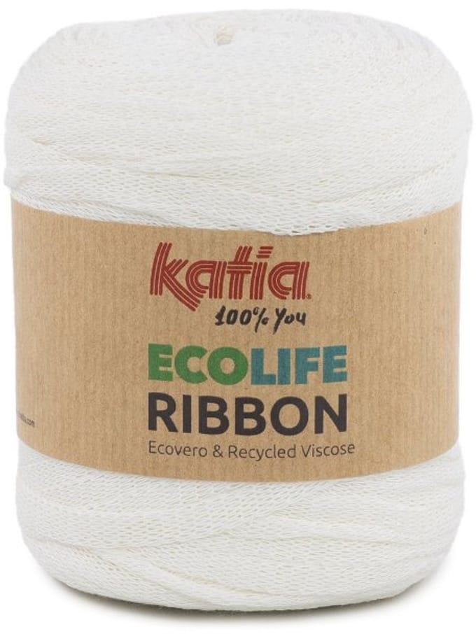 Katia Ecolife Ribbon - 100 ecru - Gerecycled Lintgaren