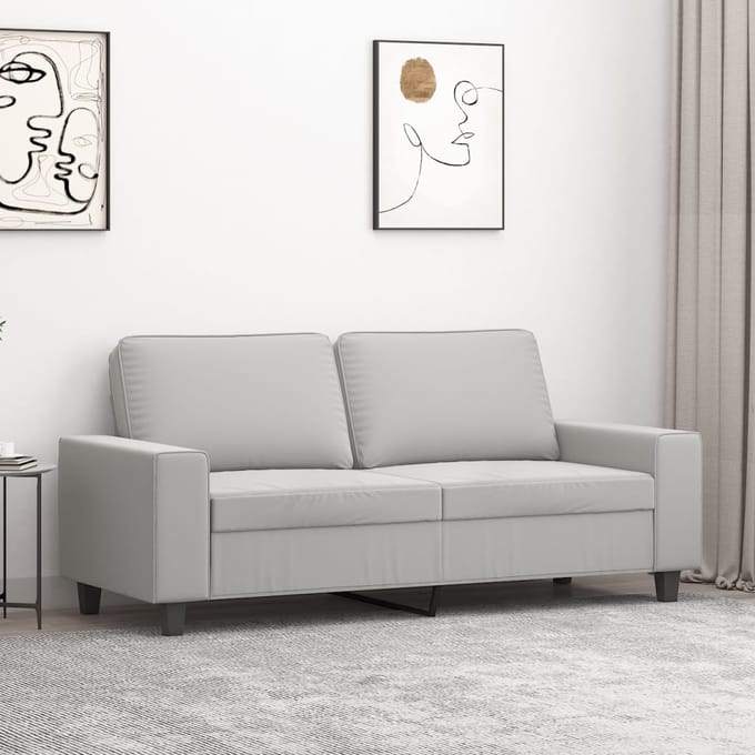 vidaXL Tweezitsbank 140 cm microvezelstof lichtgrijs