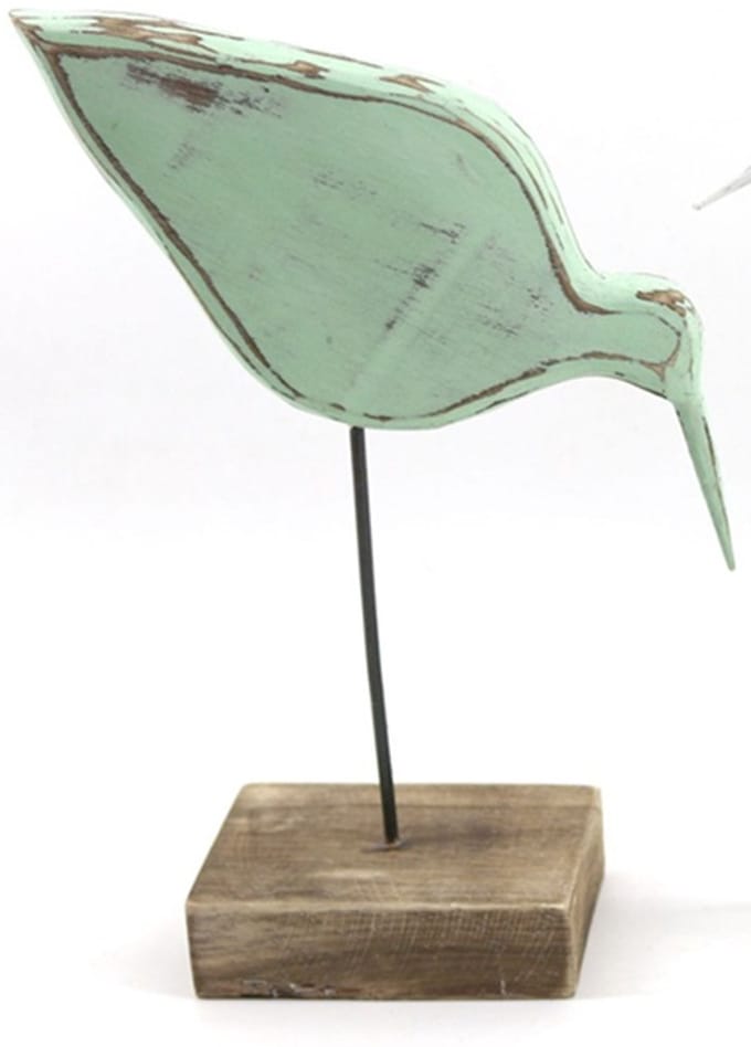 Vogel groen op standaard 34x19cm naturel / groen