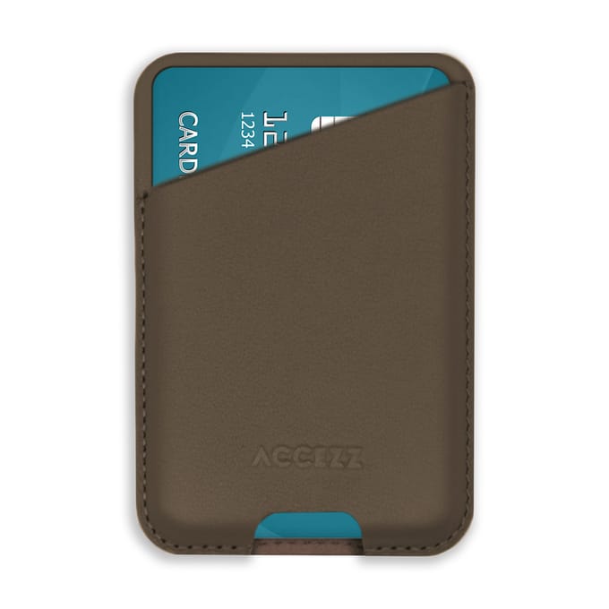 Accezz Leren Kaarthouder - Geschikt voor MagSafe en Qi2 - Coffee Brown