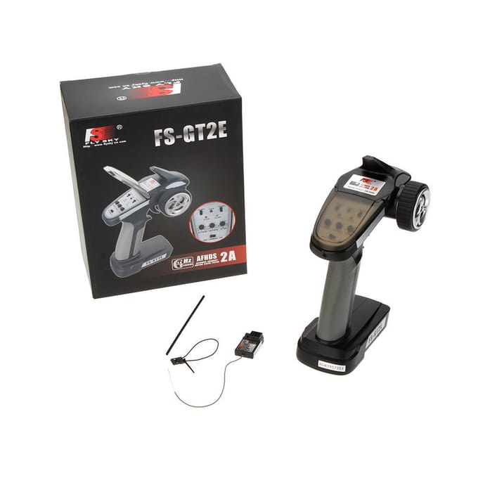 Flysky FS-GT2E Systeemzender AFHDS 2A 2.4G 2CH Radio voor RC-auto