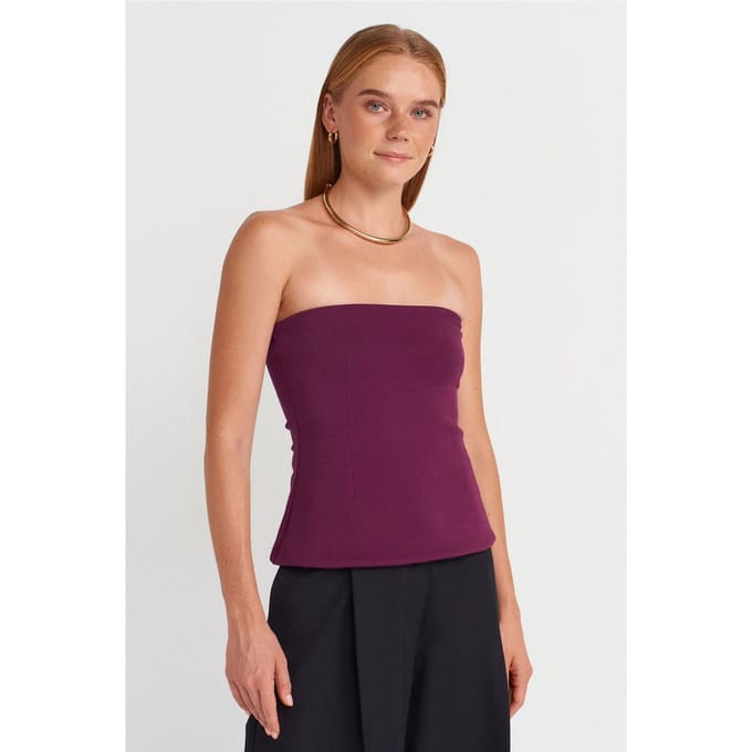 Strapless Slim-fit Bandeau Blouse