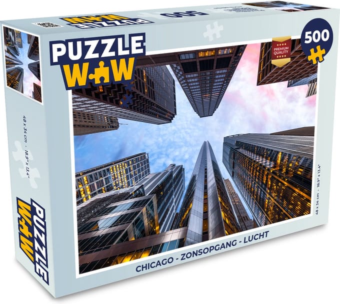 Puzzel Chicago - Zonsopgang - Lucht - Legpuzzel - Puzzel 500 stukjes