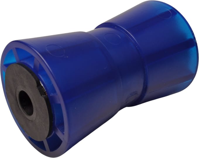 Kielrol blauw - 133x58,5 mm - naafdiameter 17 mm