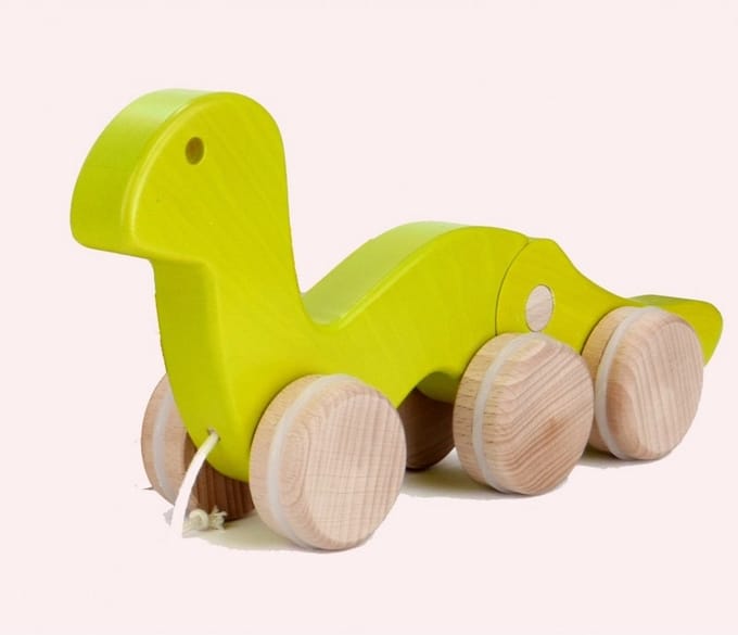 Bajo houten trekfiguur Worm - Groen