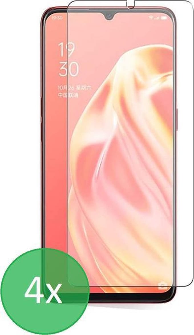 Geschikt Voor: Oppo A91 - 4x Screenprotector - screen protector - glas - bescherm - beschermglas