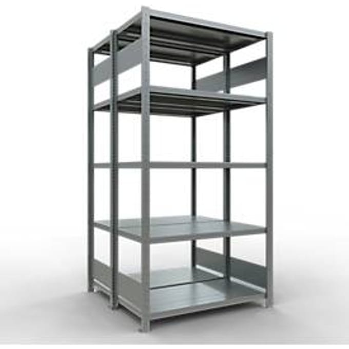 SCHULTE Lagertechnik - Dubbel legbordstelling. Type 250 kg - 2000x1000x2x500 mm, 10 schappen