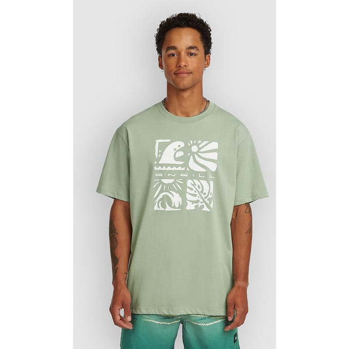 O'Neill Melange Front Print T-Shirt grijs