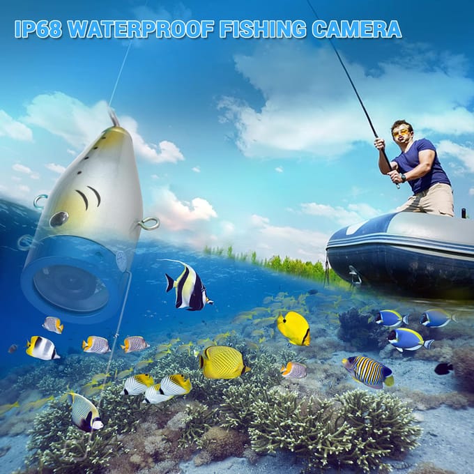 Onderwaterviscamera 12 IR LED-verlichting Waterdichte viscamera met 20M / 30M / 50M-kabel voor 50m