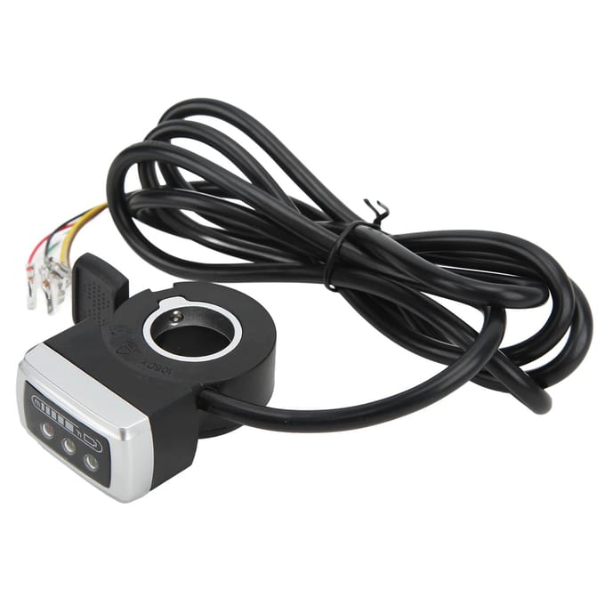 Accélérateur à 6 fils avec interrupteur marche/arrêt et indicateur de batterie, ouverture de 22 mm pour vélo électrique black