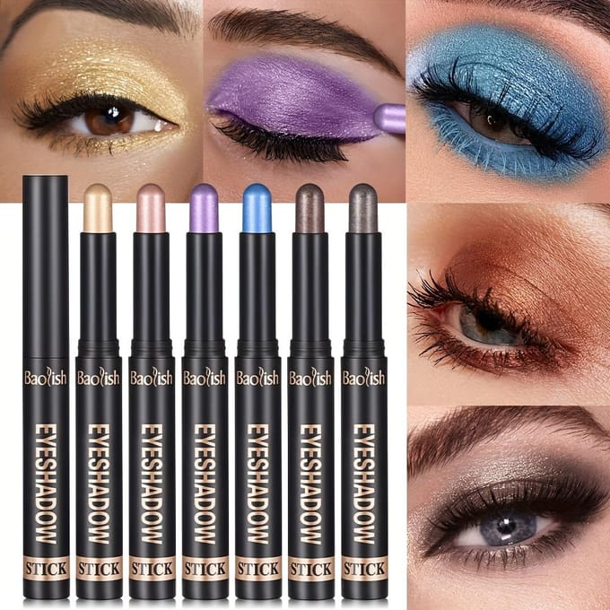Rokerige donkerbruine oogschaduwpotloodstift, waterbestendig, parelmoerkleurig, metallic glitteroogschaduw, markeerstift, make-uptool
