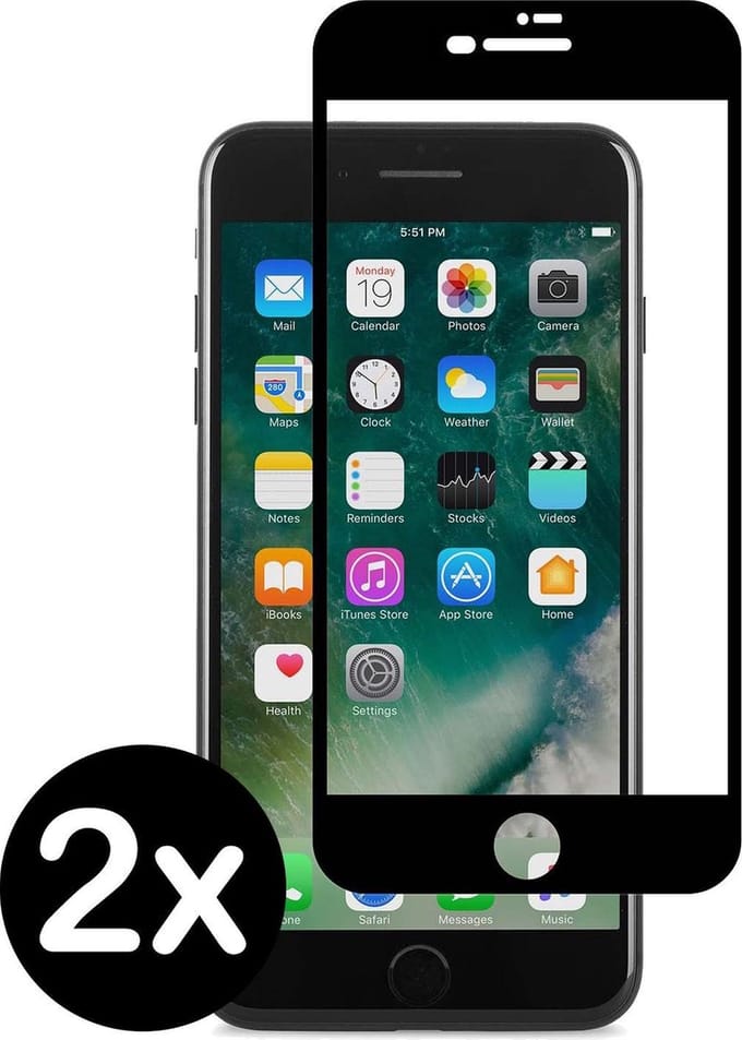 Screenprotector Geschikt voor iPhone 6 Screenprotector Glas Gehard Tempered Glass Full Cover - Screenprotector Geschikt voor iPhone 6 Screen Protector Screen Cover - 2 PACK