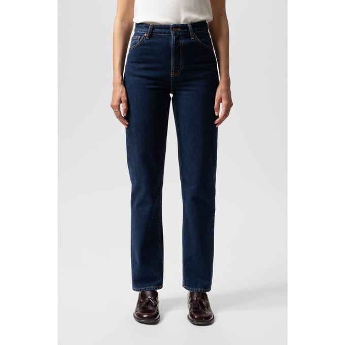 Nudie Jeans Lofty Lo Indigo Dipped Deep Blue Größe: W26L30 | Straight Jeans Outlet | Damen | Blau