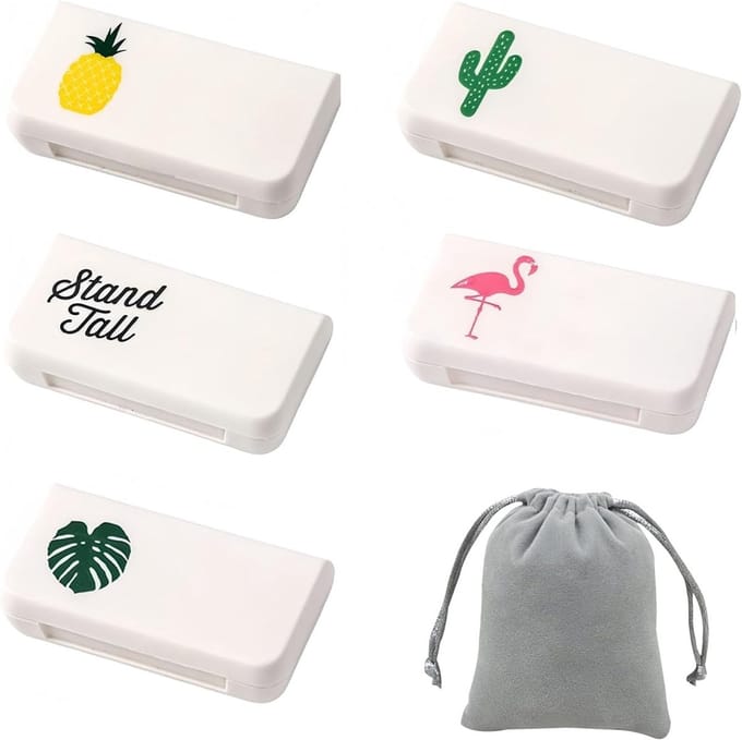Set van 5 Kleine Pillendozen met 3 Compartimenten - Mini Tablet Organizer voor Reizen, Vitaminen en Geneesmiddelen