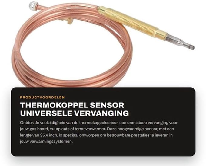 Thermokoppel Universele Vervanging - Temperatuursensor - 900mm Lengte - M6X0.75 Hoofdmaat - M8X1 Einde Verbinding - Snelle Reactiesnelheid