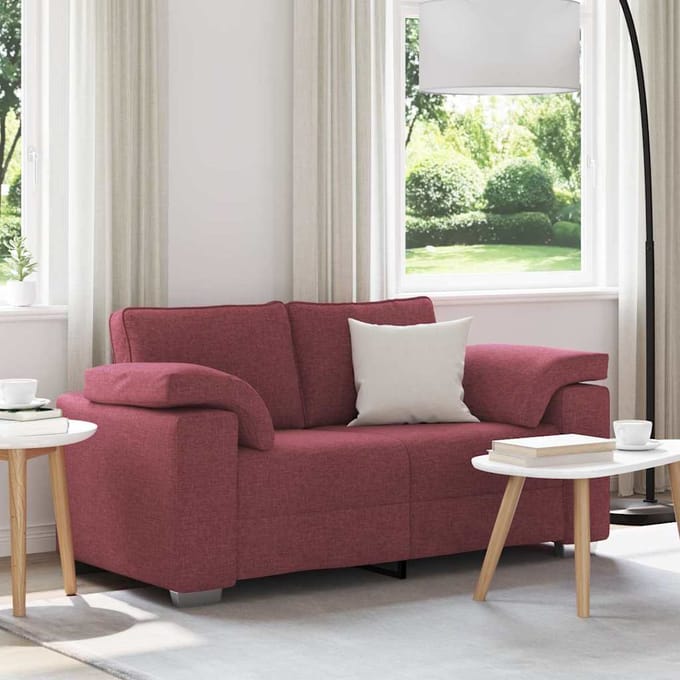 vidaXL - Loveseat - Wijnrood - 160 - cm - Stof